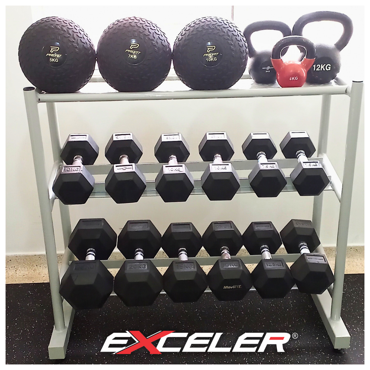 Equipos de gimnasia Colombia - Rack para mancuernas y discos  Exceler I